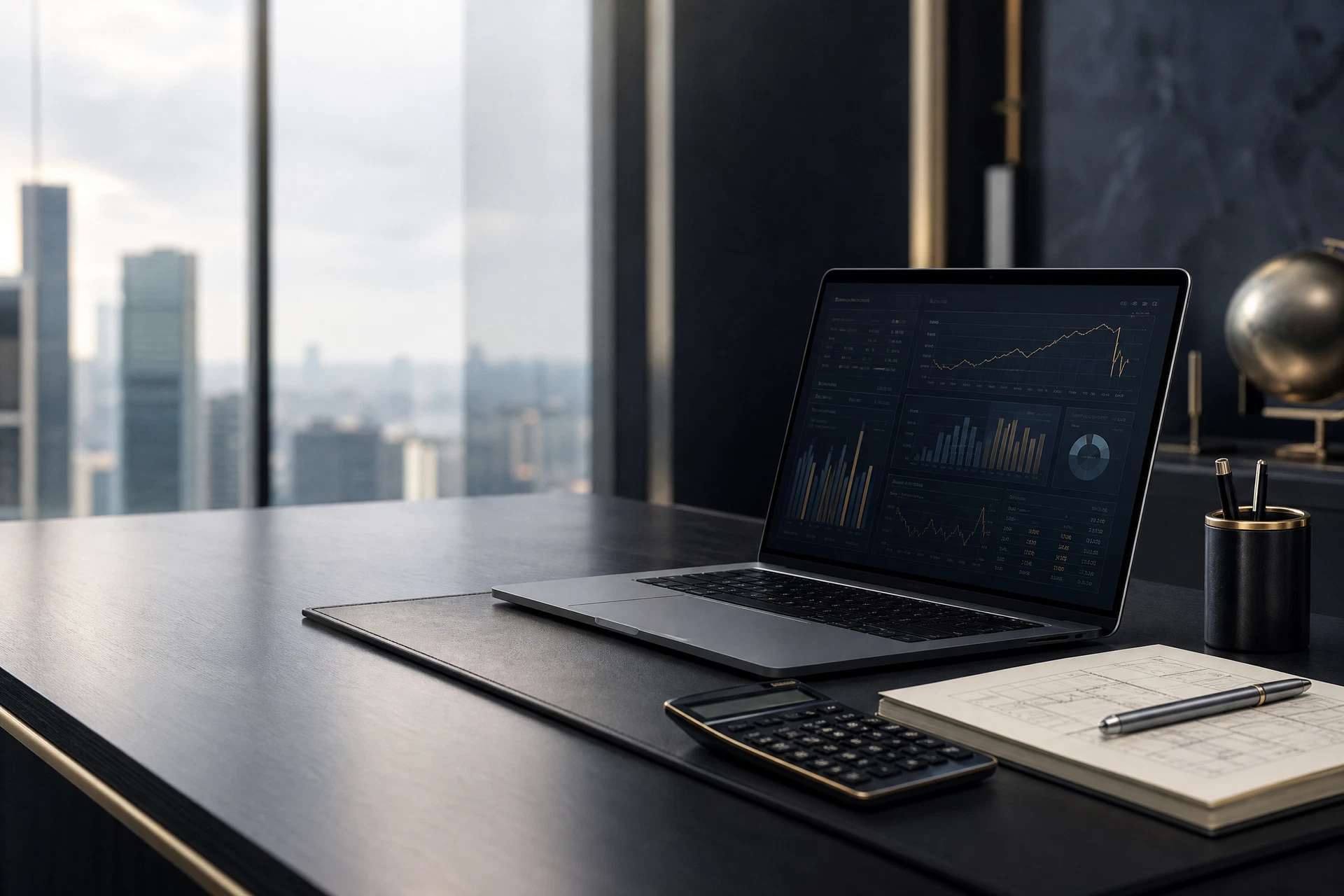 Accounting workspace with business financial tools